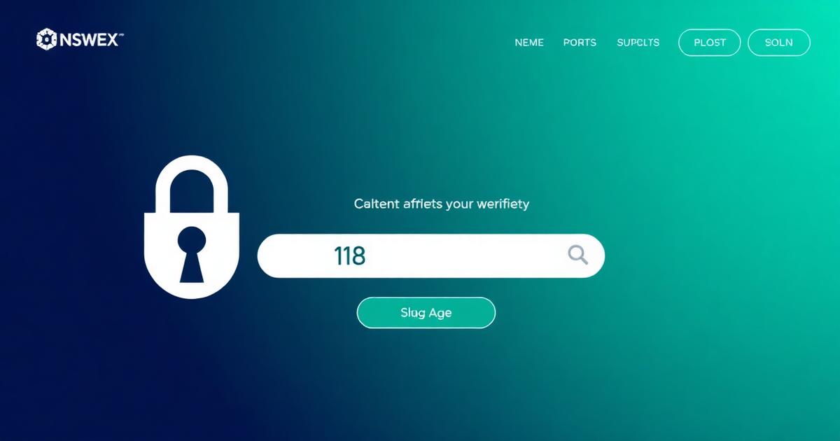 Age verification gate with digital lock and shield protecting creator content with 18 plus verification for NSFW link safety