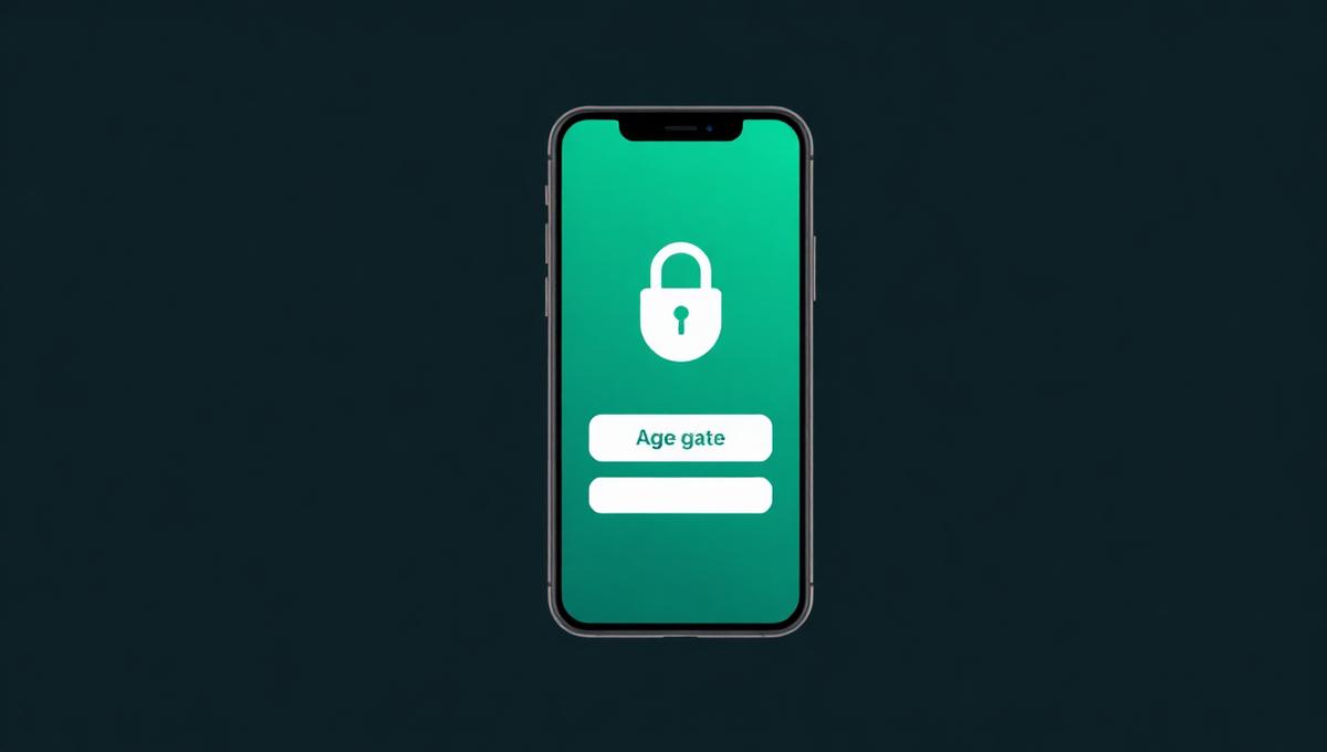 Age gate protection screen on mobile device for creator link safety