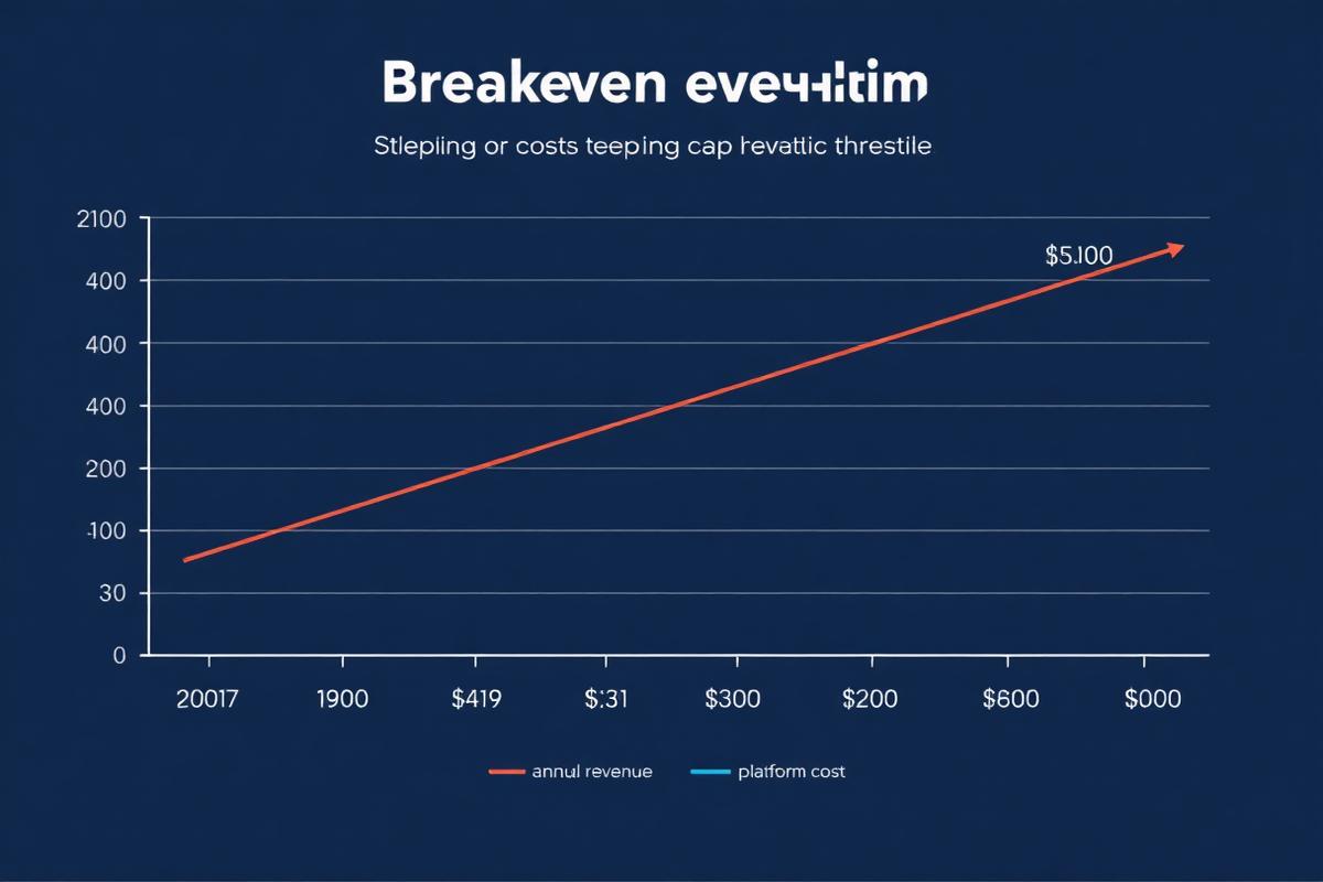 Breakeven analysis showing when Sellfy's revenue caps force costly plan upgrades versus flat-rate alternatives