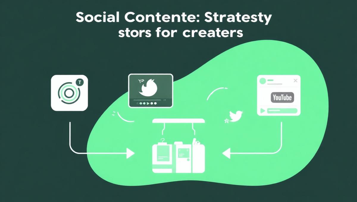 Social media content strategy for creators — Instagram, TikTok, Twitter, and YouTube driving traffic to a storefront