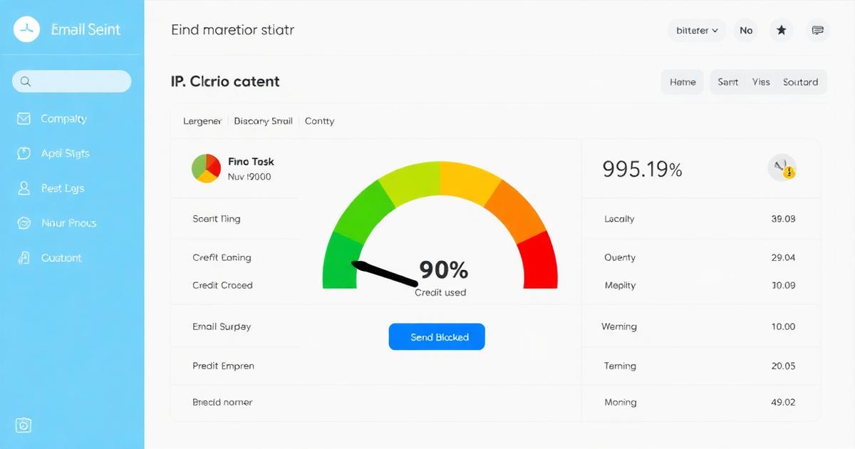 Email credit meter running low showing Sellfy email marketing limitations with depleted monthly credits and unsent campaign warning