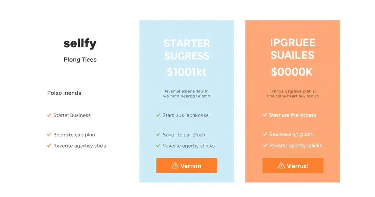 Sellfy pricing tiers with revenue cap thresholds highlighted showing forced upgrade points at 10k 50k and 200k annual revenue